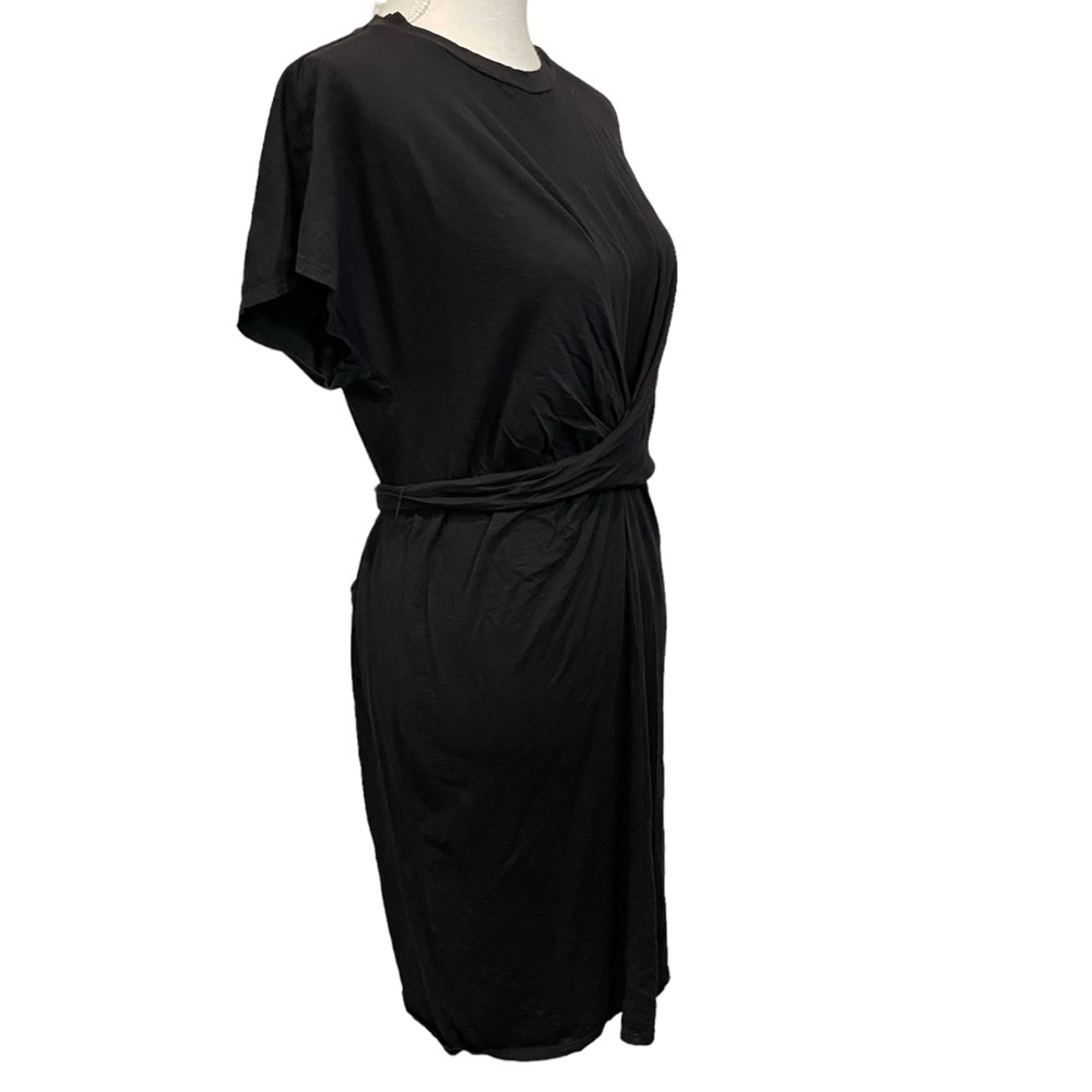 Velvet by Graham and Spencer Vintage Slub Black Wrap Dress. Size S - Picture 3 of 9